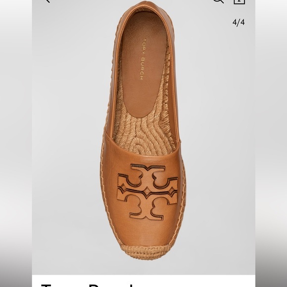 Tory Burch Ines leather logo espadrille loafers